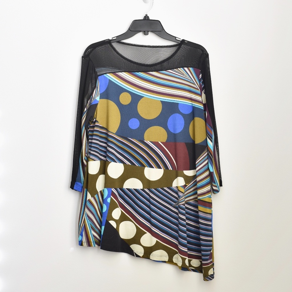 Lynn Ritchie Silver Printed Tunic Top